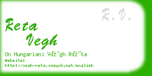 reta vegh business card